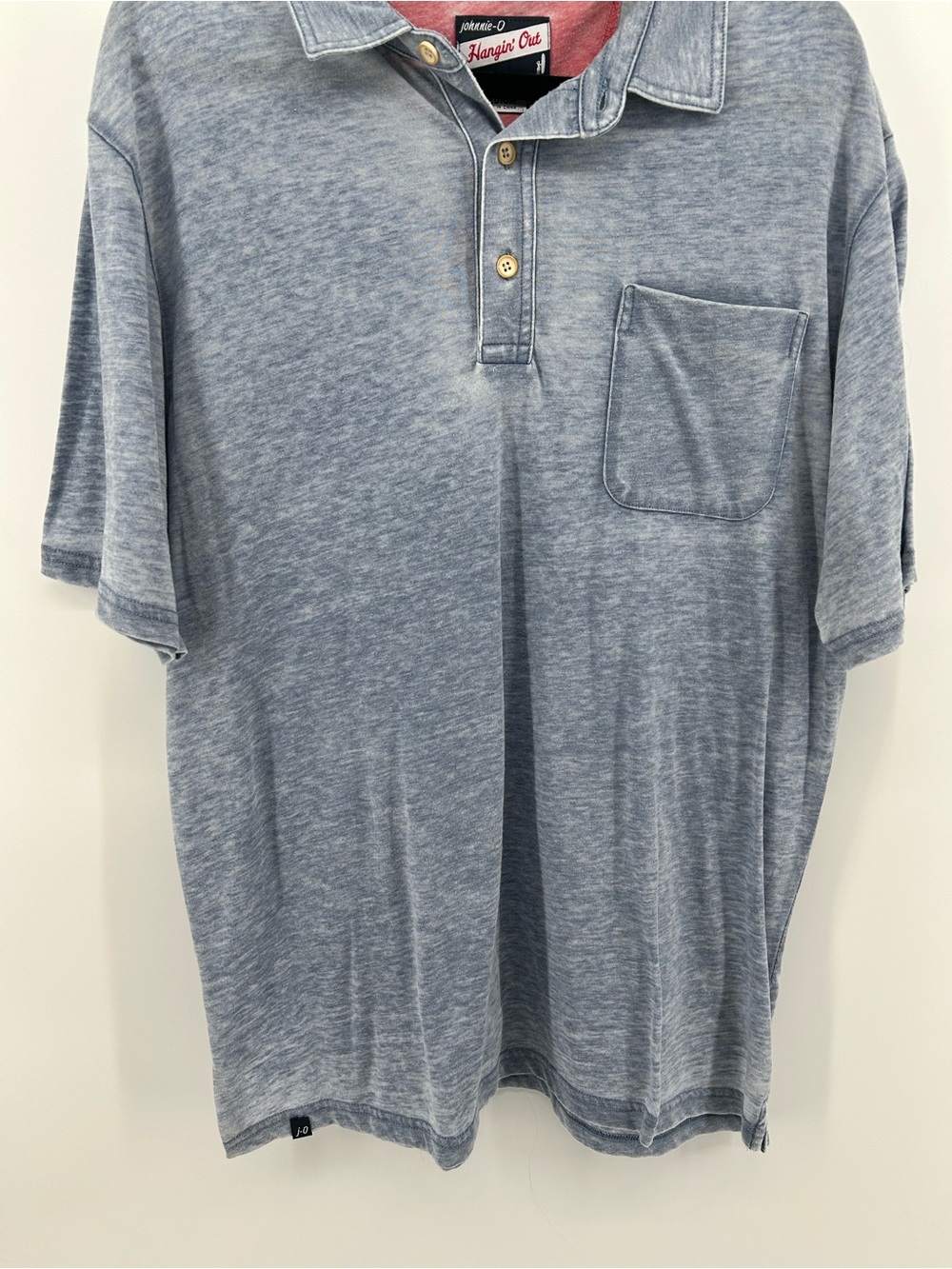 johnnie-O Men's Heathered Light Blue Short-Sleeve Polo